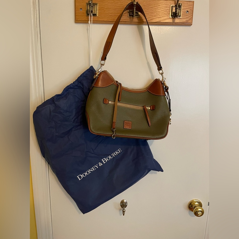 Dooney & Bourke Olive and Tan Shoulder Bag